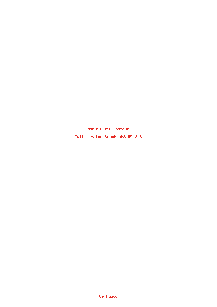 Page 1 de la notice Manuel utilisateur Bosch AHS 55-24S