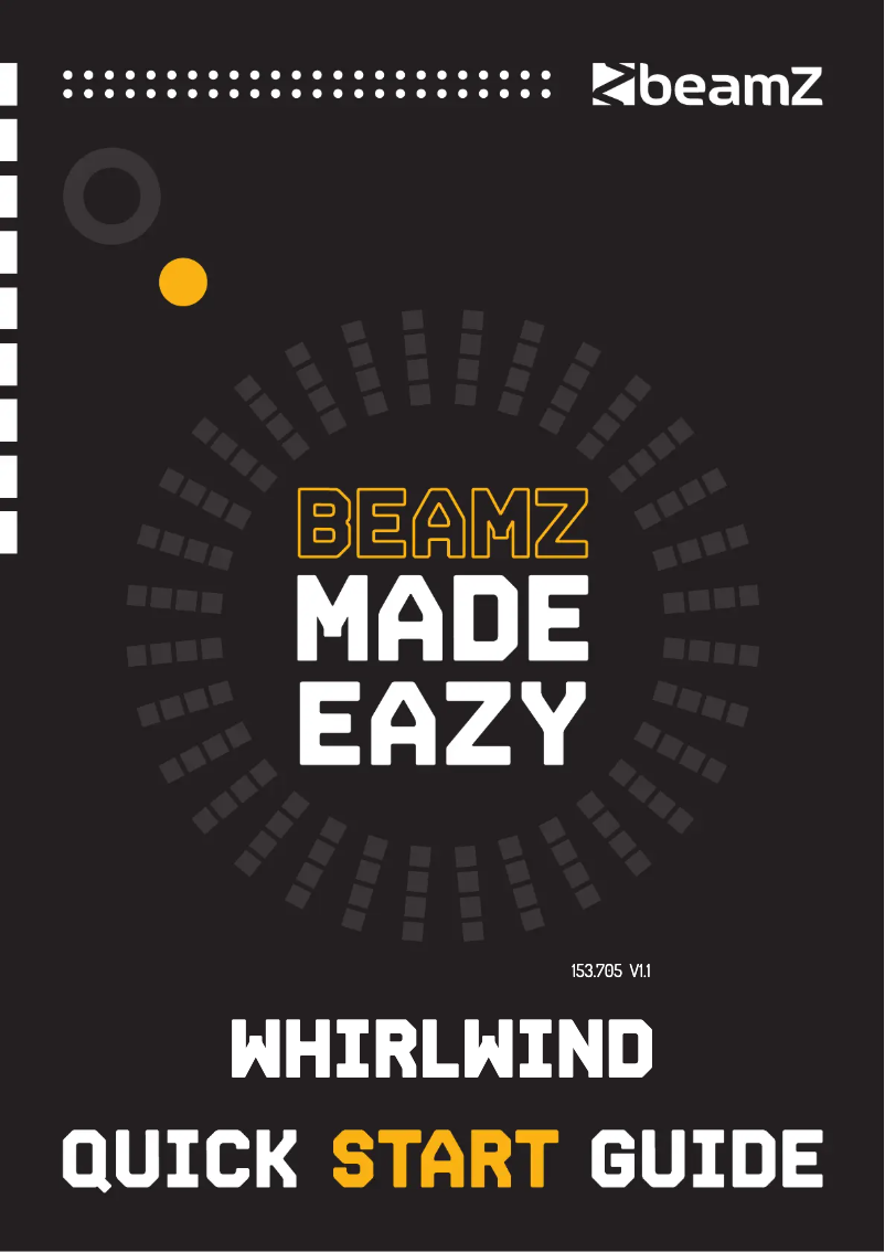 Page 1 de la notice Guide de démarrage rapide BeamZ Whirlwind