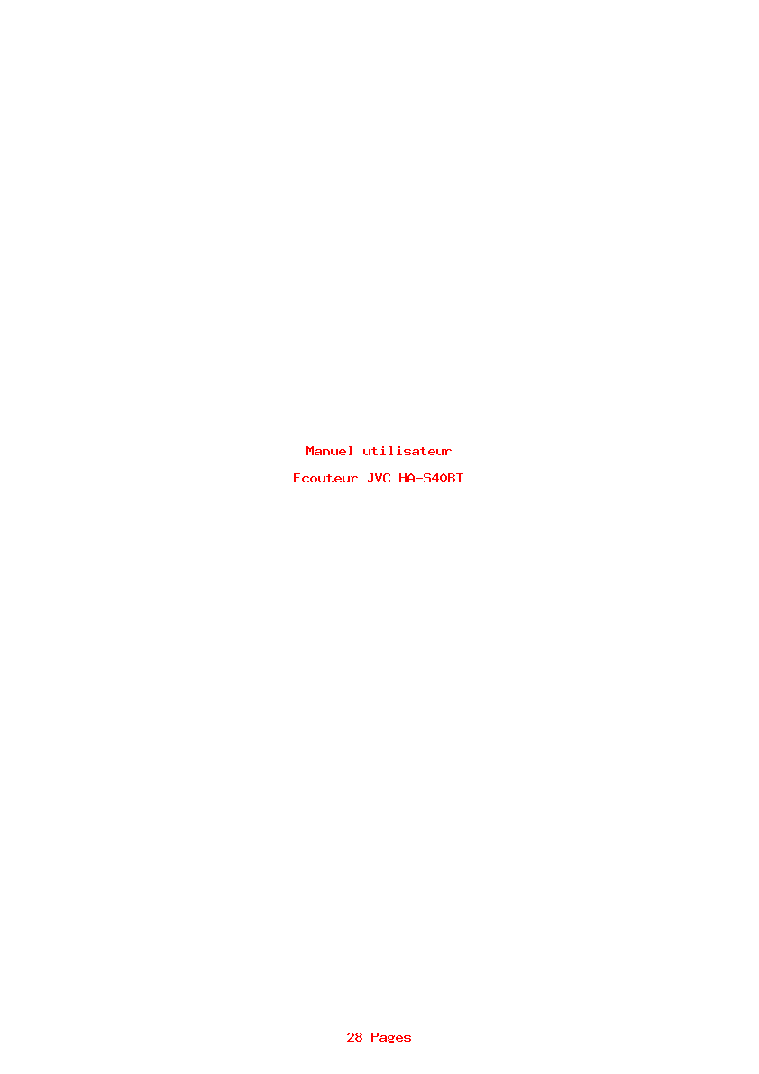 Page 1 de la notice Manuel utilisateur JVC HA-S40BT