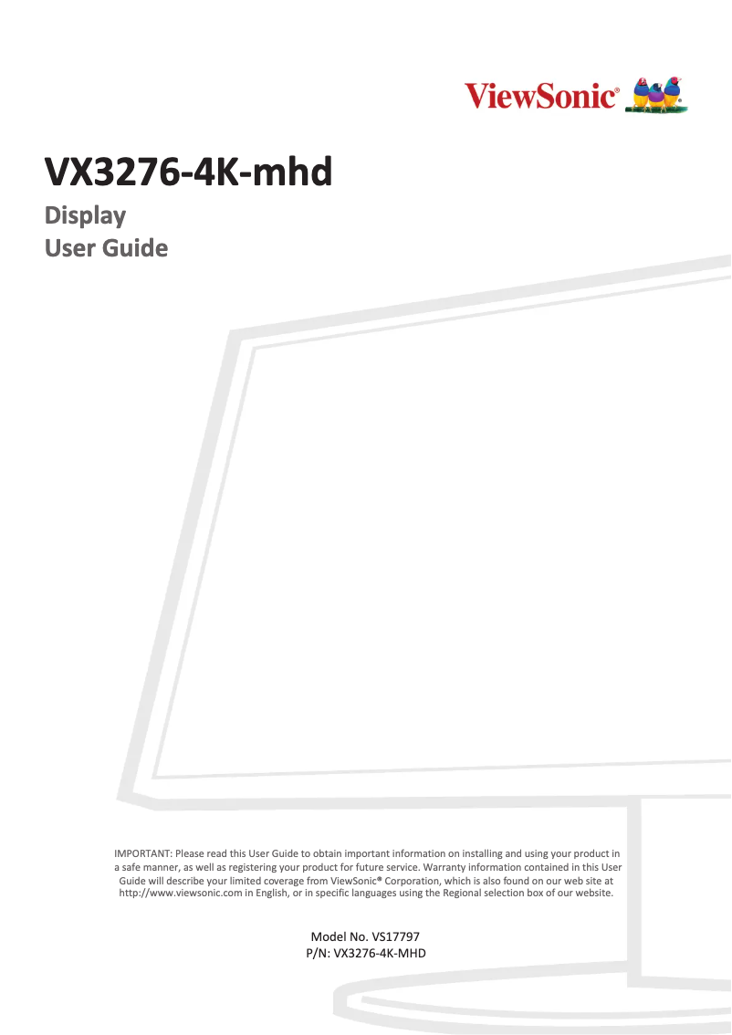 Página 1 del manual Manual de usuario Viewsonic VX Series VX3276-4K-MHD