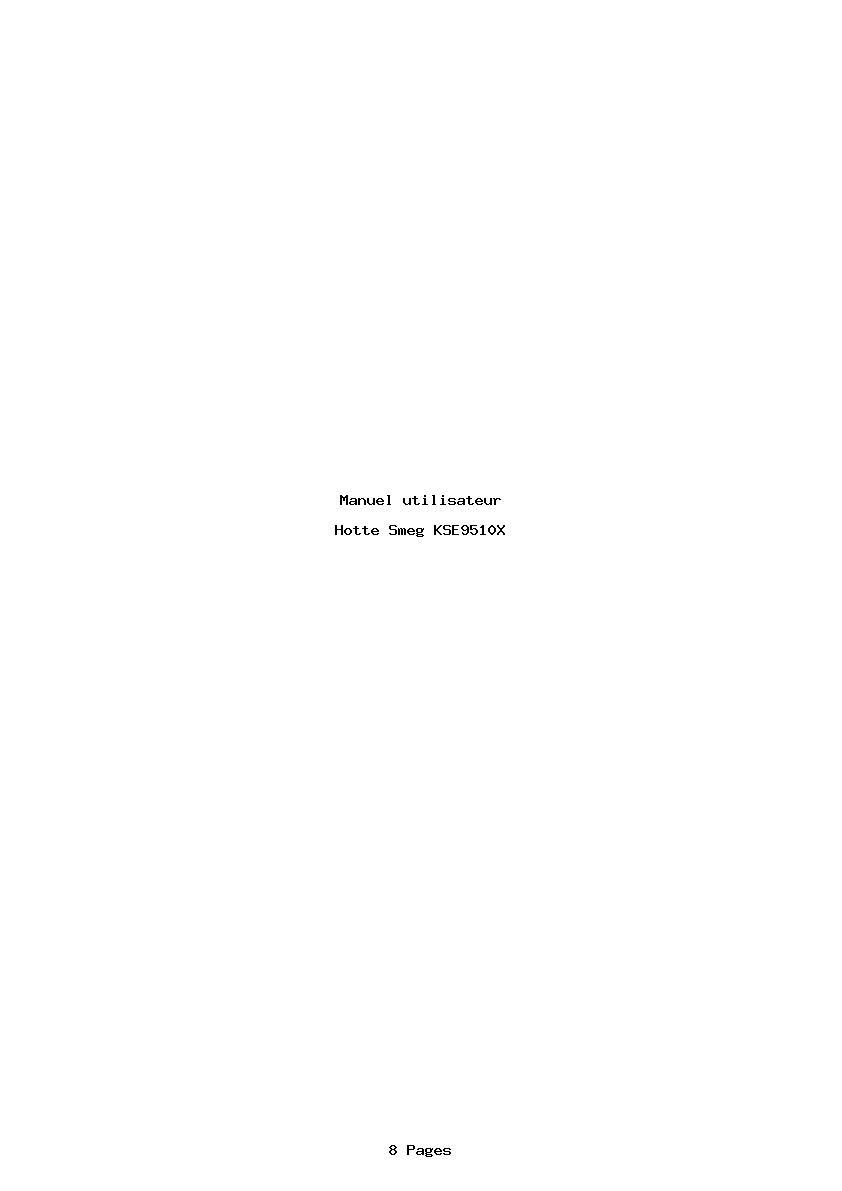 Page 1 de la notice Manuel utilisateur Smeg KSE9510X