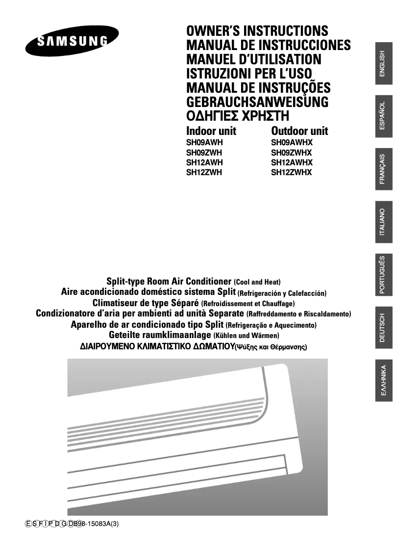 Página 1 del manual Manual de usuario Samsung SH09AWH