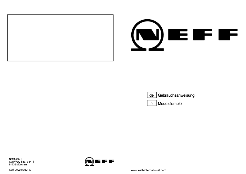 Page 1 of the manual User Manual Neff M66R36N0