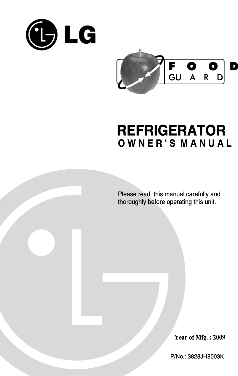 Page 1 de la notice Manuel utilisateur LG GR-242QP