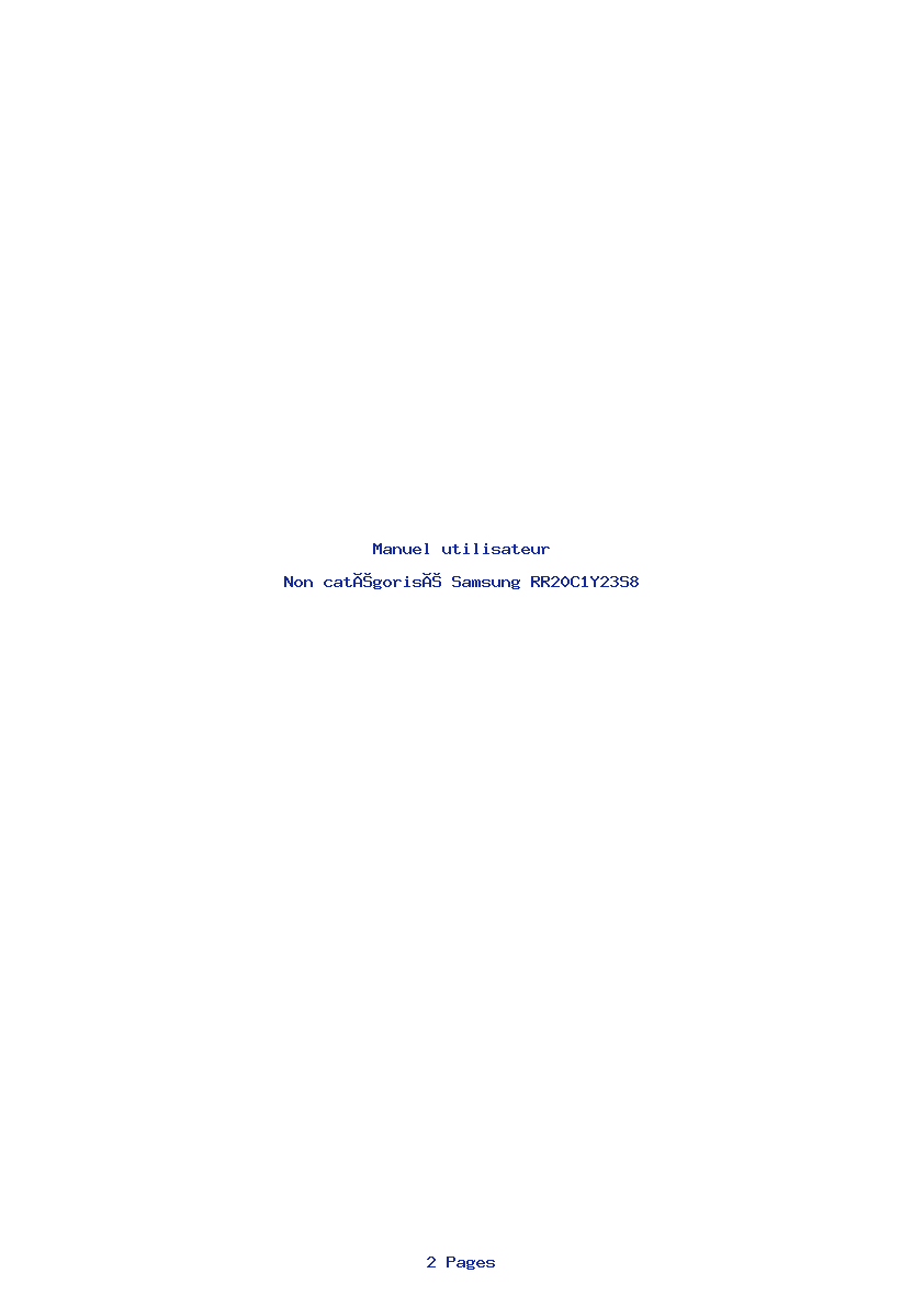 Page 1 de la notice Manuel utilisateur Samsung RR20C1Y23S8