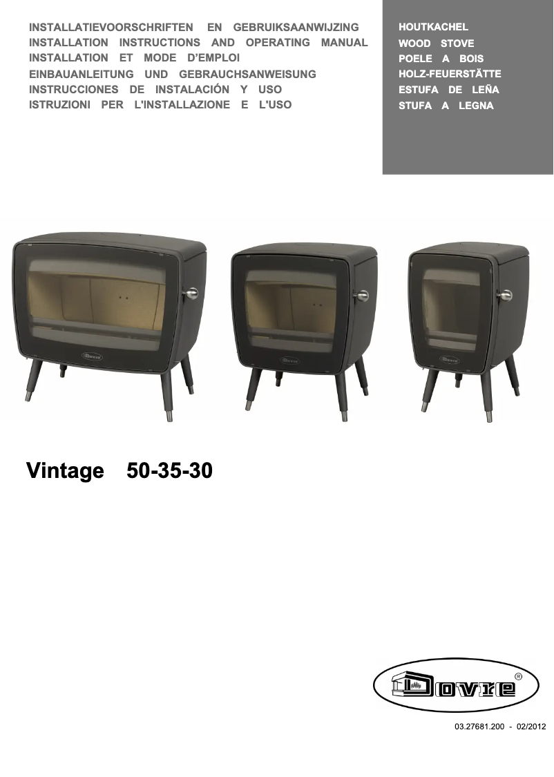 Page 1 de la notice Manuel utilisateur Dovre Vintage 35