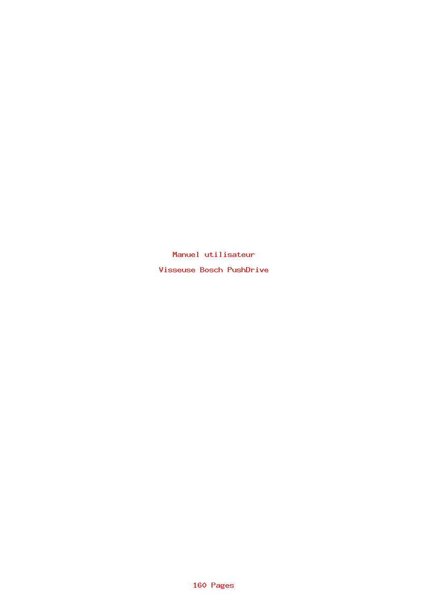 Page 1 de la notice Manuel utilisateur Bosch PushDrive