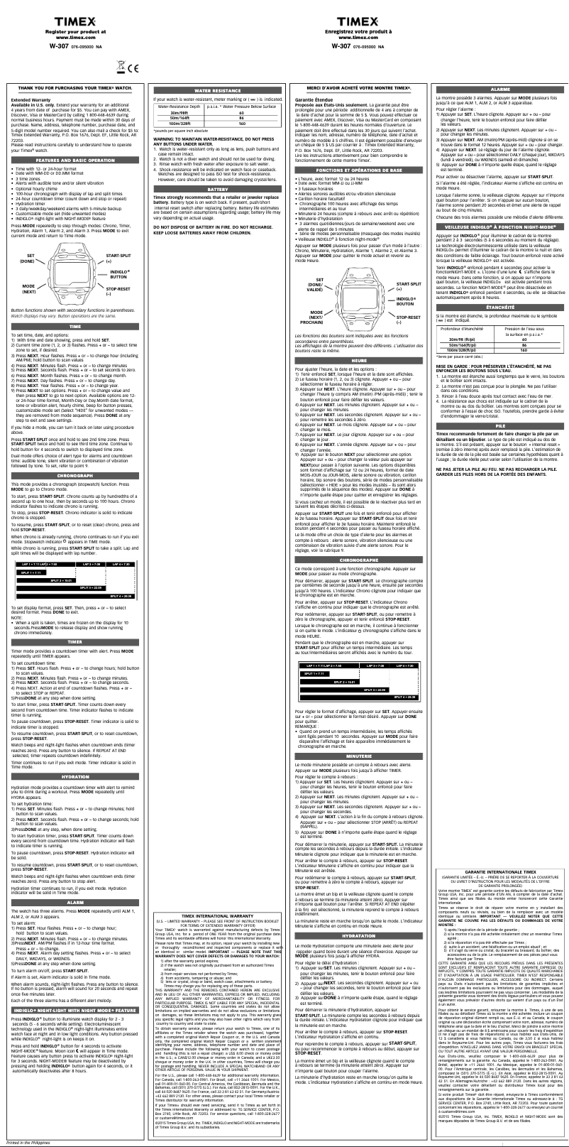 Page 1 de la notice Manuel utilisateur Timex Command TW5M20500JV