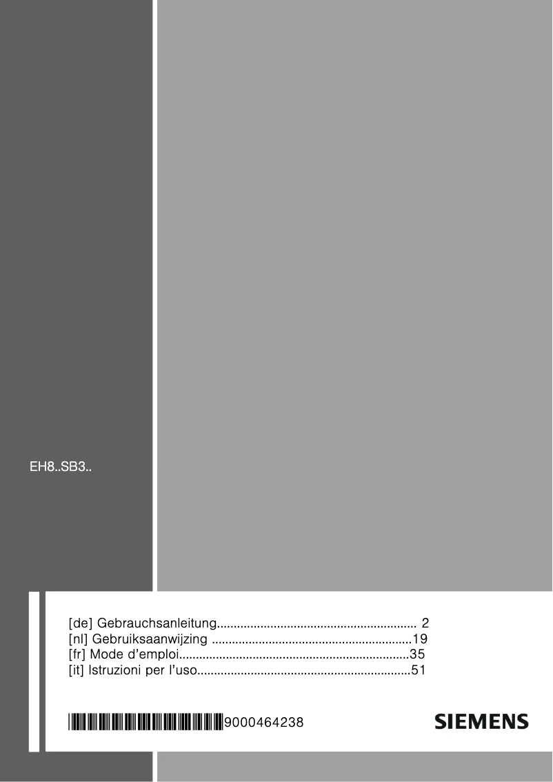 Page 1 de la notice Manuel utilisateur Siemens EH875SB31E