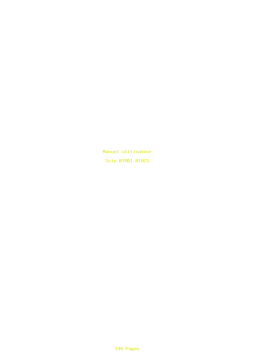 Page 1 de la notice Manuel utilisateur RYOBI R18CS