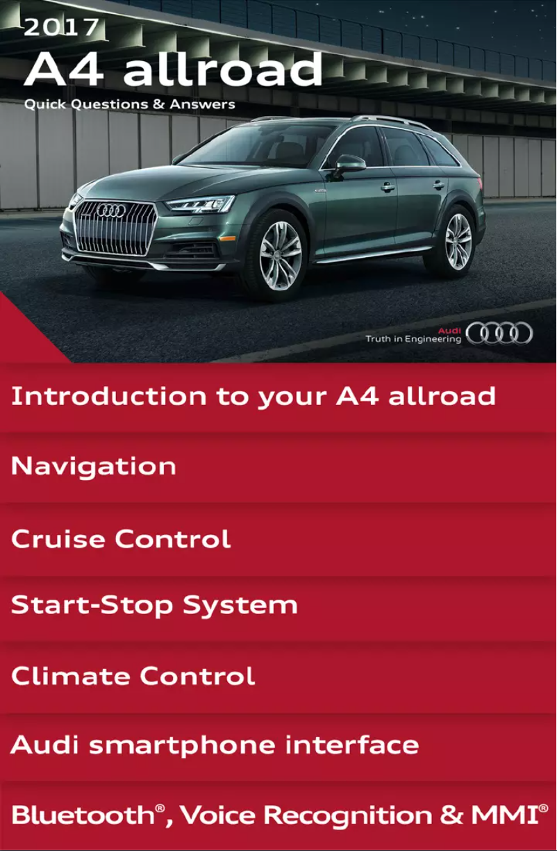 Página 1 del manual Manual de usuario Audi A4 allroad (2017)