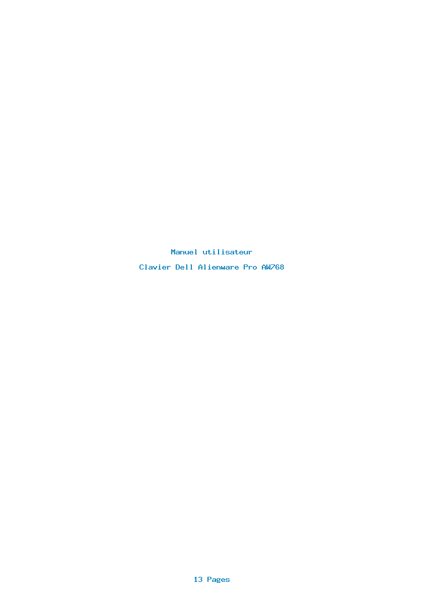 Page 1 de la notice Manuel utilisateur Dell Alienware Pro AW768
