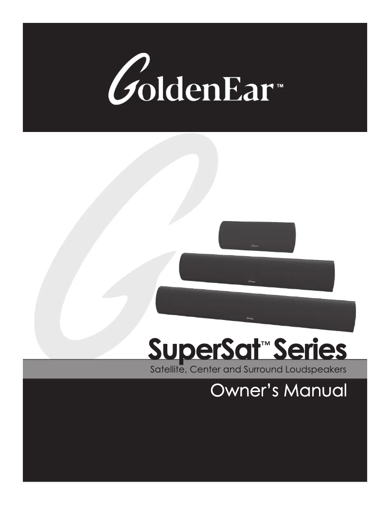 Page 1 of the manual User Manual GoldenEar SuperSat 60