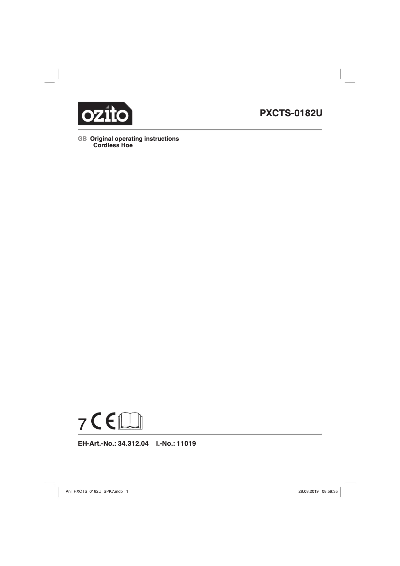 Page 1 de la notice Manuel utilisateur Ozito PXCTS-0182U