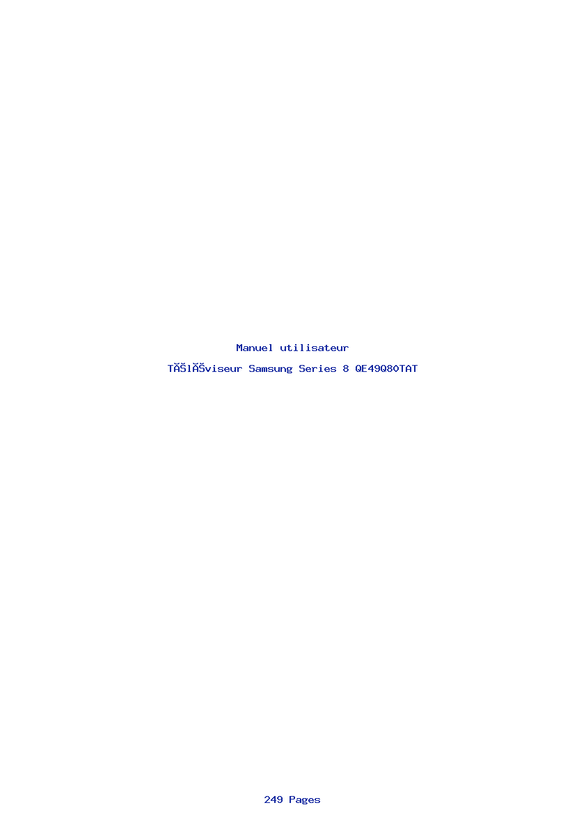 Page 1 de la notice Manuel utilisateur Samsung Series 8 QE49Q80TAT