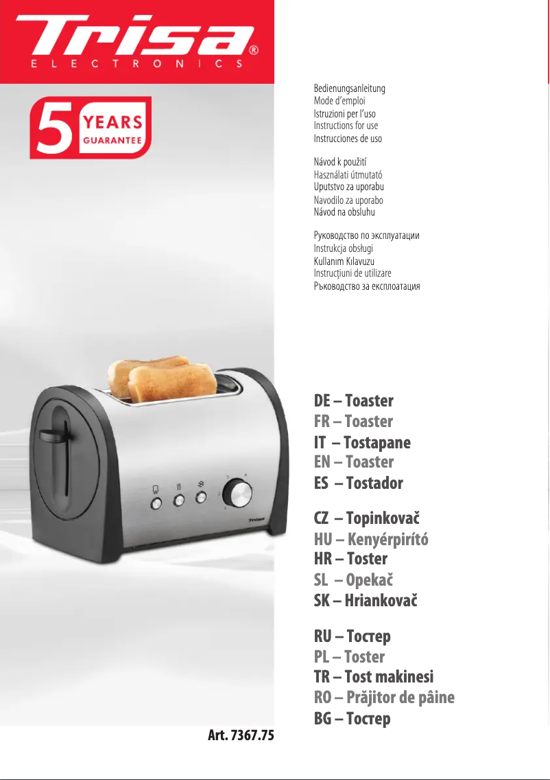 Page 1 de la notice Manuel utilisateur Trisa Royal Toast 7367.75