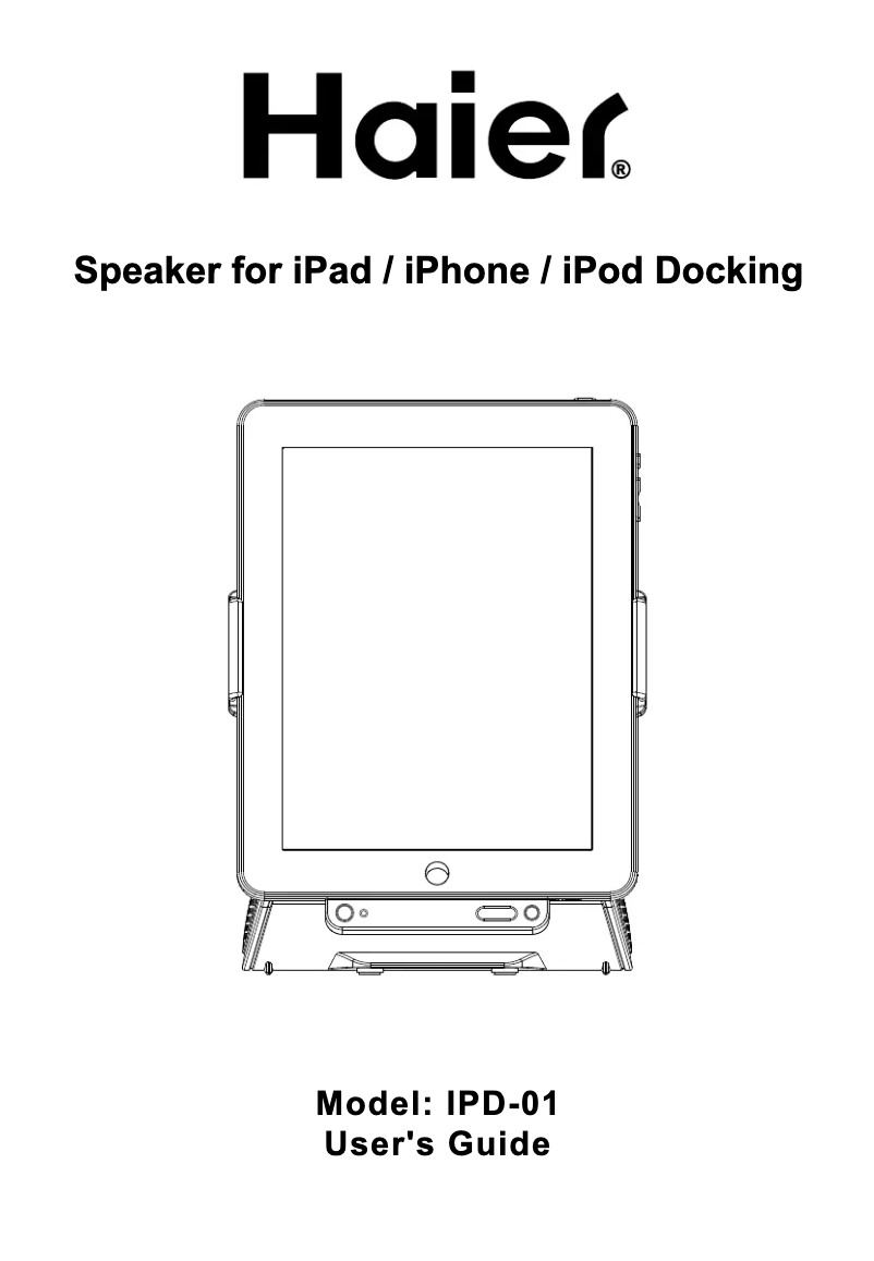 Page 1 de la notice Manuel utilisateur Haier IPD-01