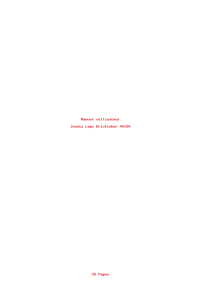 Page 1 de la notice Manuel utilisateur Lego Bricktober 40180