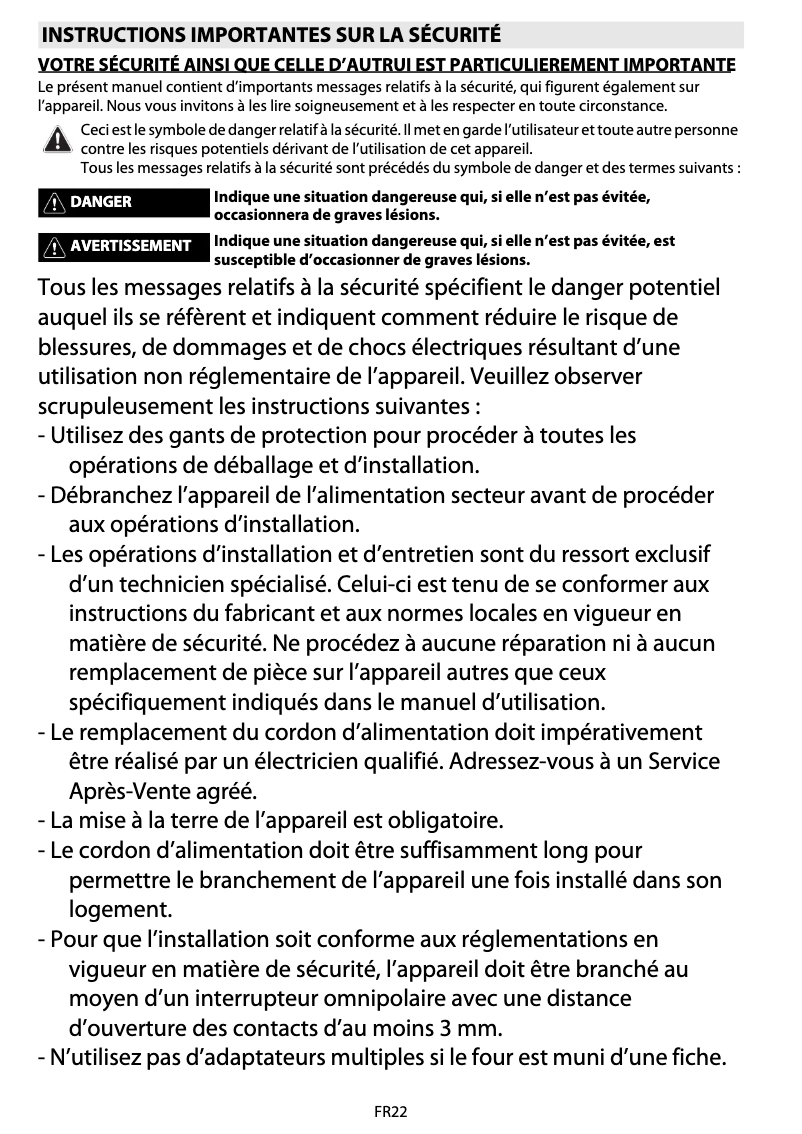 Page 1 de la notice Manuel utilisateur Whirlpool AKZM 7630