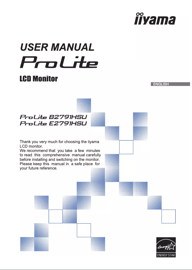 Page 1 de la notice Manuel utilisateur Iiyama ProLite B2791QSU-B1