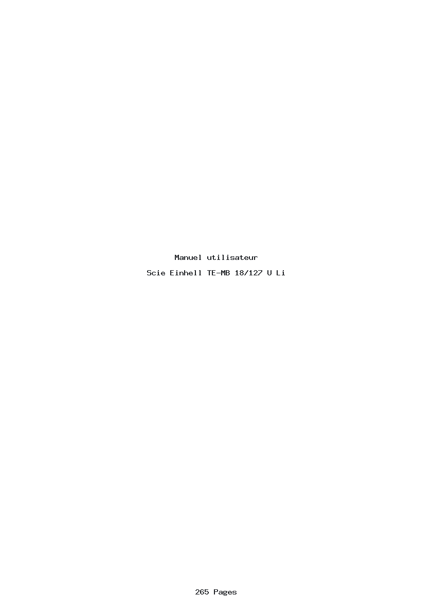 Page 1 de la notice Manuel utilisateur Einhell TE-MB 18/127 U Li