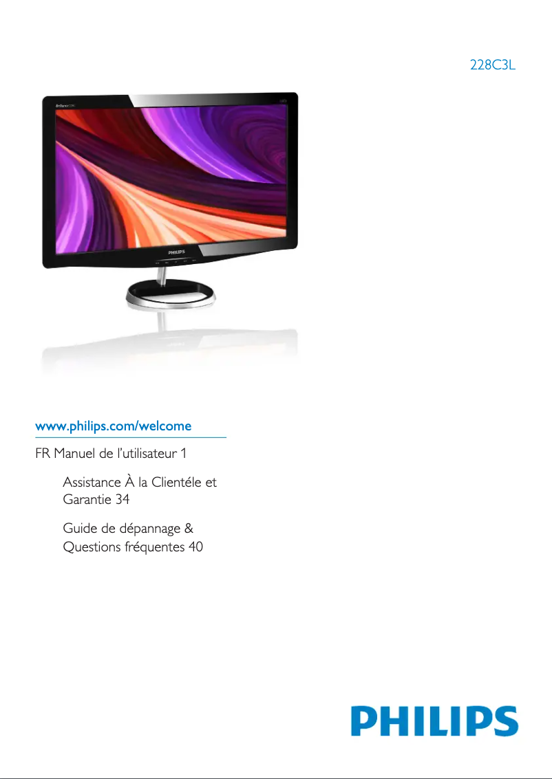 Page n°1 - Manuel utilisateur Philips Brilliance 228C3LSB
