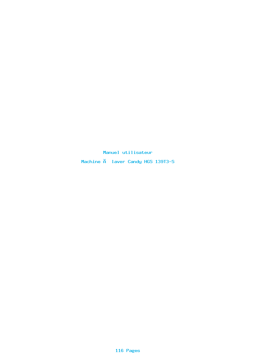 Page 1 de la notice Manuel utilisateur Candy HGS 139T3-S