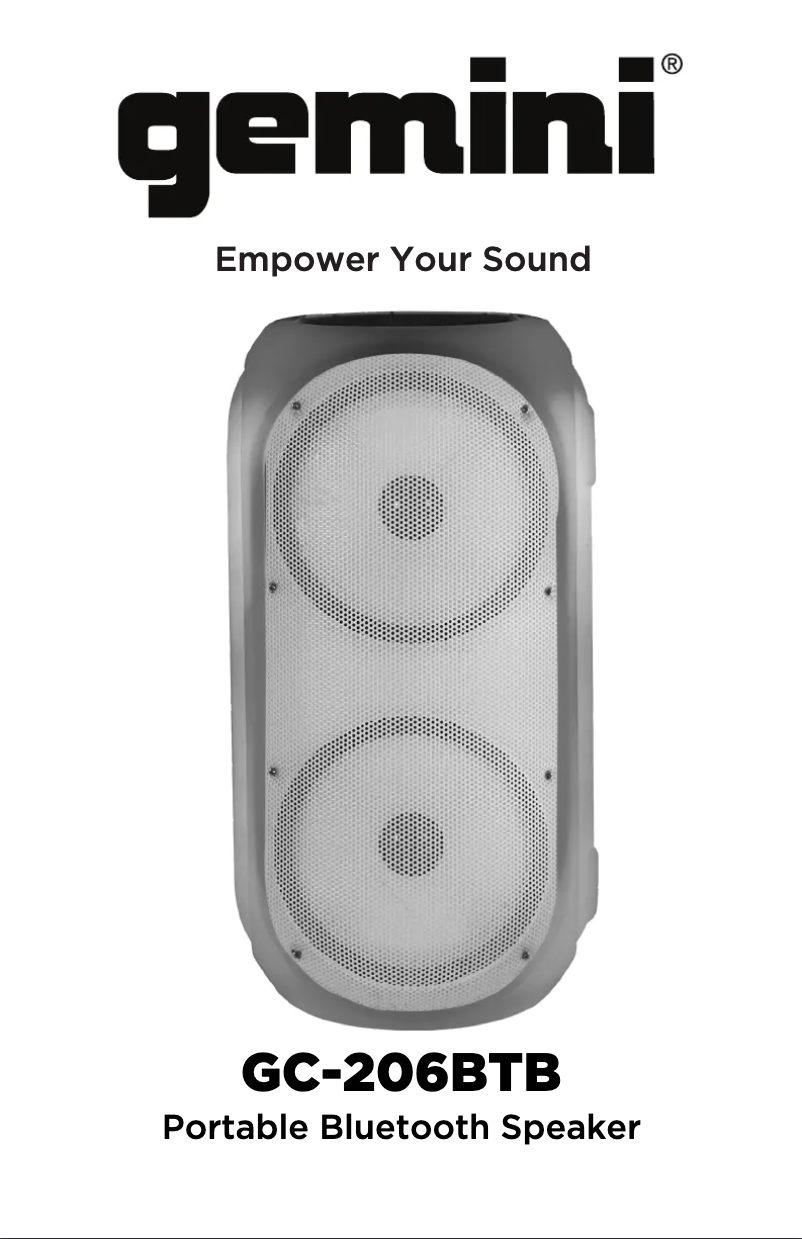 Página 1 del manual Manual de usuario Gemini GC-206BTB