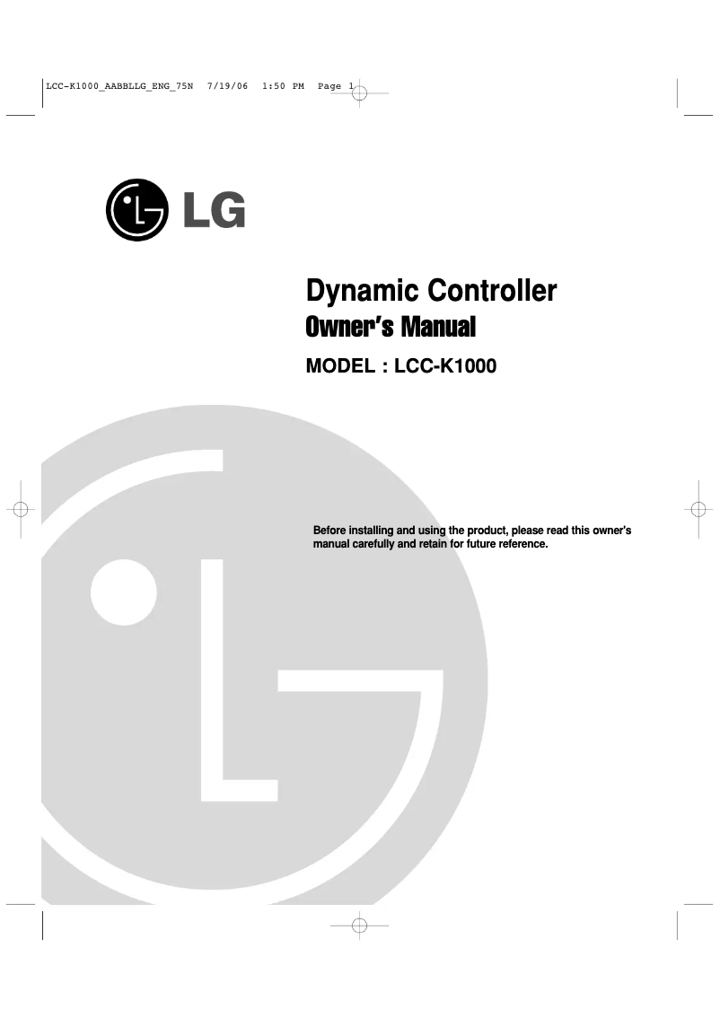 Page 1 of the manual User Manual LG LCC-K1000
