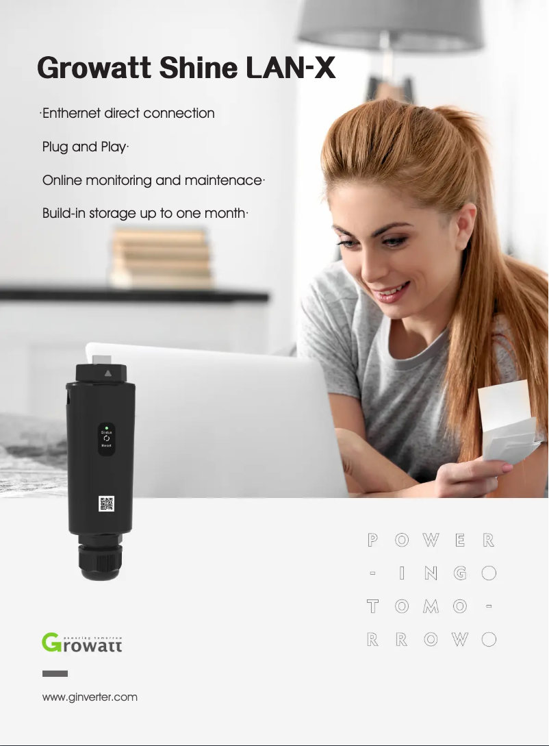 Page 1 de la notice Fiche technique Growatt Shine Lan-X