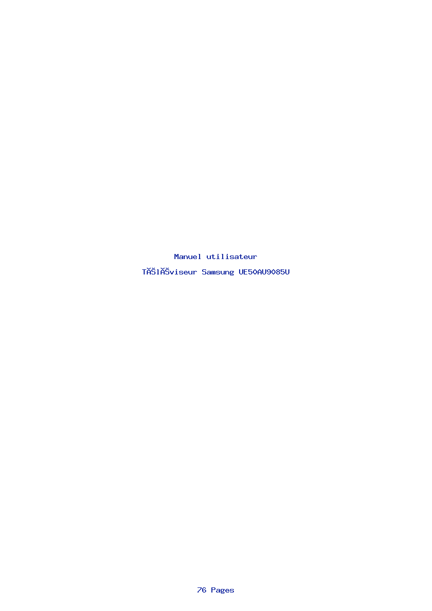 Page 1 de la notice Manuel utilisateur Samsung UE50AU9085U