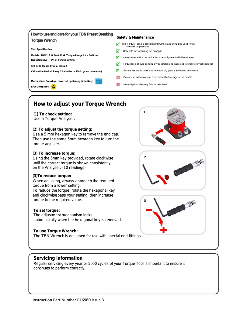 Page 1 de la notice Manuel utilisateur Gedore TBN 10