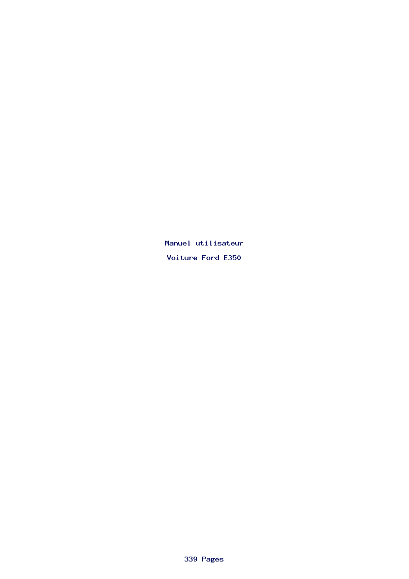 Page 1 de la notice Manuel utilisateur Ford E350
