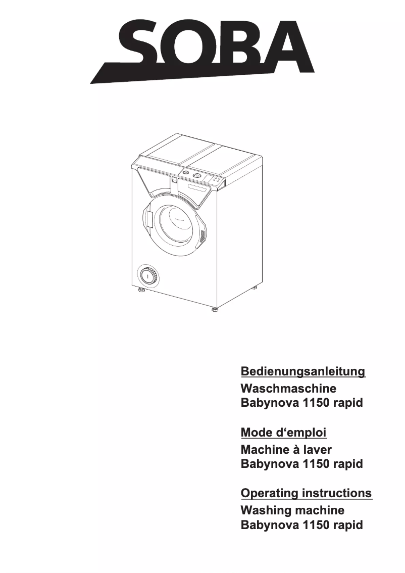 Page 1 de la notice Manuel utilisateur Soba Babynova 1150 rapid