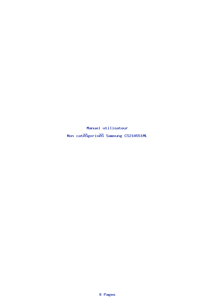 Page 1 de la notice Manuel utilisateur Samsung CS21A551ML