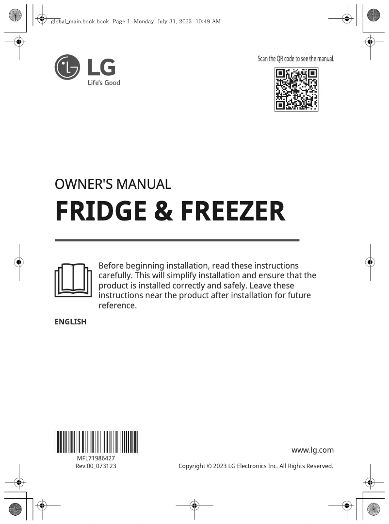 Page 1 of the manual User Manual LG GBM22HSADH