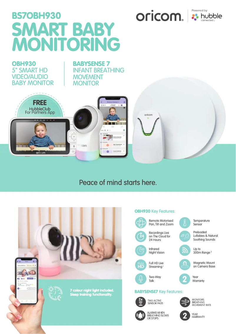 Página 1 del manual Ficha técnica Oricom BS7OBH930