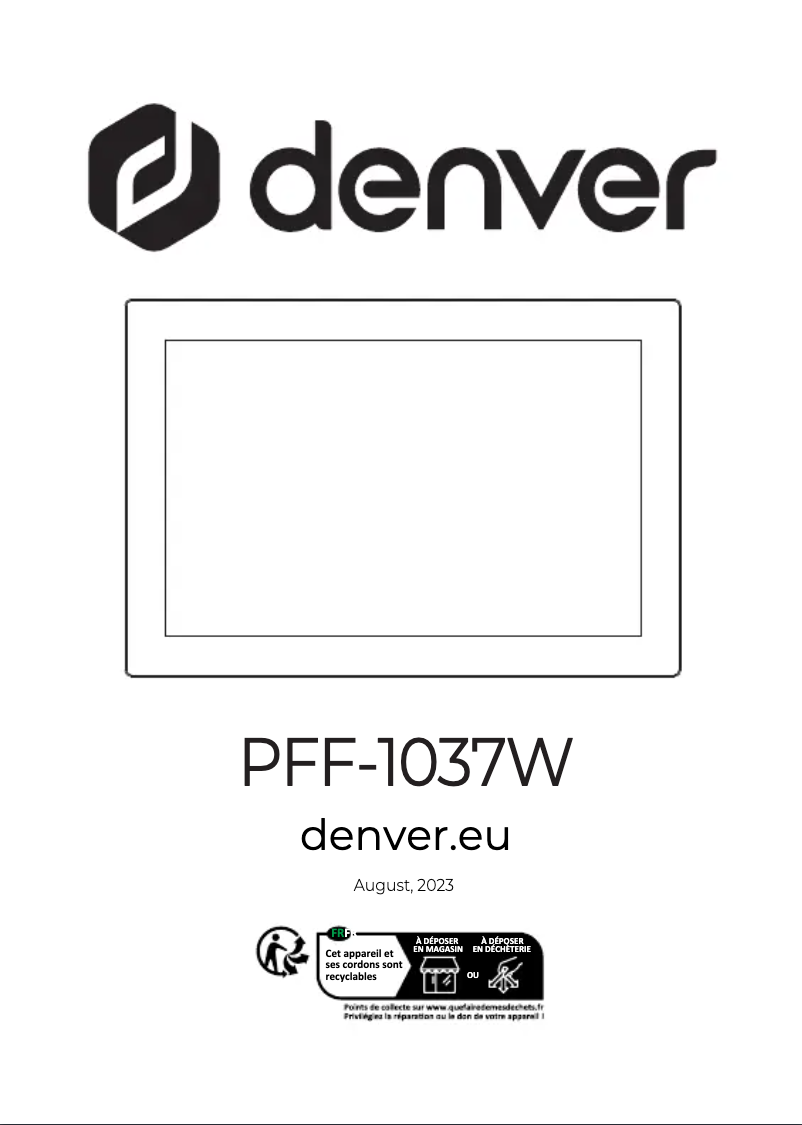 Page 1 de la notice Manuel utilisateur Denver PFF-1037W