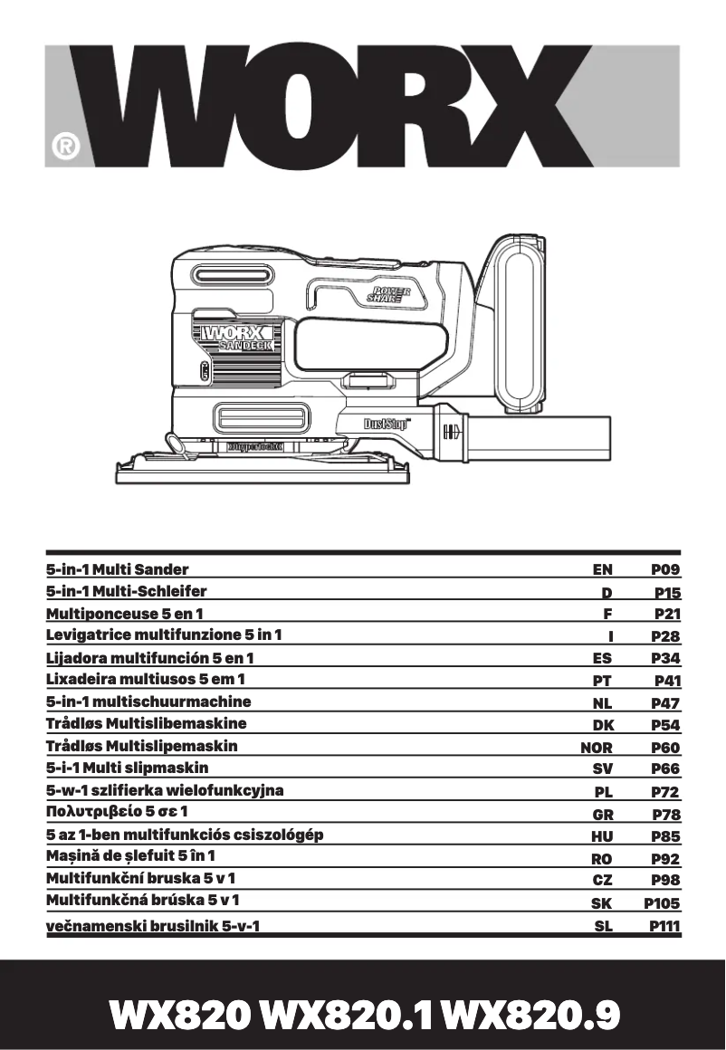 Page 1 de la notice Manuel utilisateur Worx WX820.1