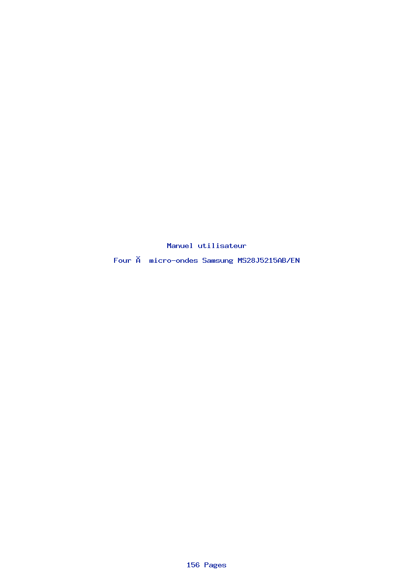Page 1 de la notice Manuel utilisateur Samsung MS28J5215AB/EN