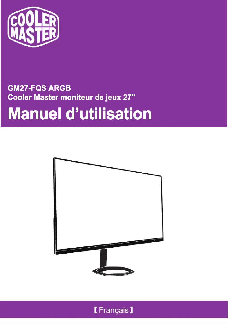 Page 1 de la notice Manuel utilisateur Cooler Master GM27-FQS ARGB
