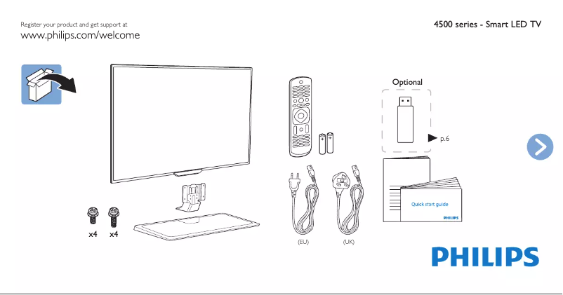 Page 1 of the manual Quick Start Guide Philips 50PFK4509