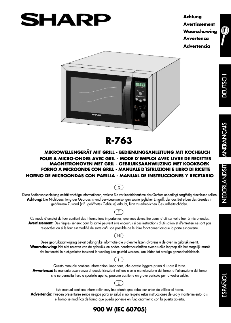 Page 1 de la notice Manuel utilisateur Sharp R-763