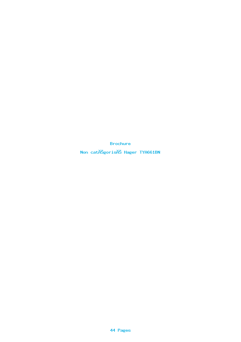 Page 1 de la notice Brochure Hager TYA661BN