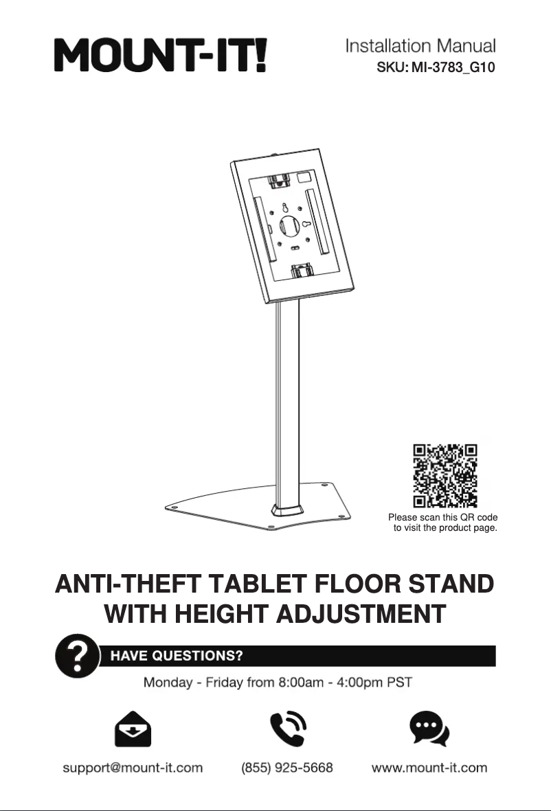 Page 1 de la notice Manuel utilisateur Mount-It! MI-3783