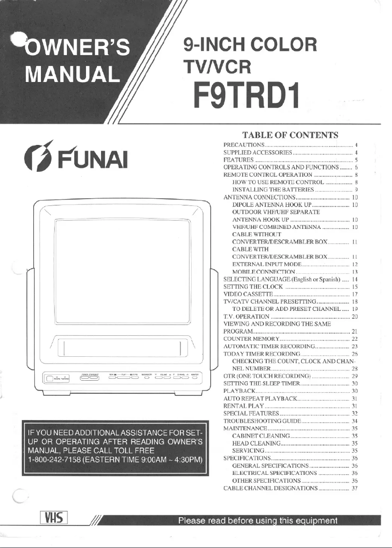 Página 1 del manual Manual de usuario Funai F9TRD1