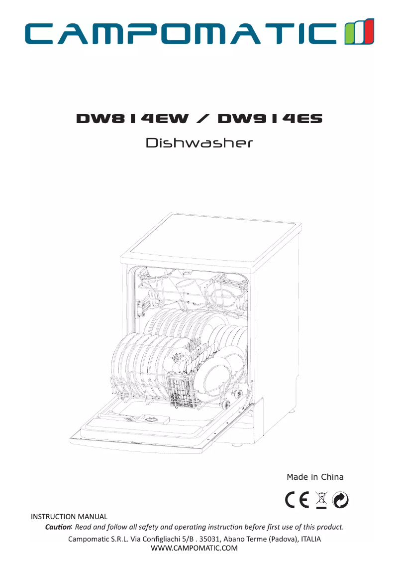 Page 1 de la notice Manuel utilisateur Campomatic DW814EW