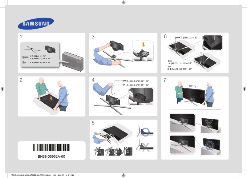 Página 1 del manual Guía de instalación Samsung UA65H6400AW