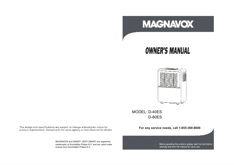 Page 1 de la notice Manuel utilisateur Magnavox D-60ES