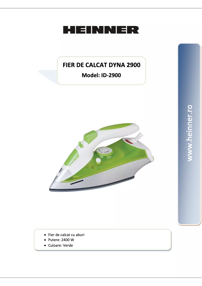 Page 1 de la notice Manuel utilisateur Heinner Dyna ID-2900